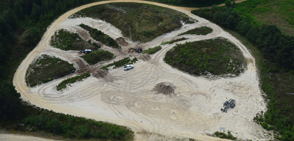 Birds eye view of track at Hurn Proving Ground
