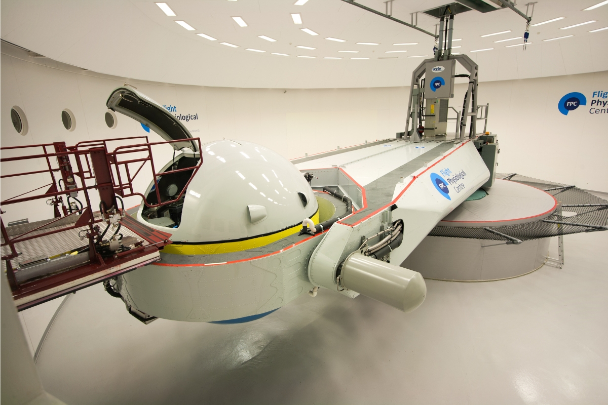 Image of Centrifuge at Flight Physiological Centre in Sweden, showing door open