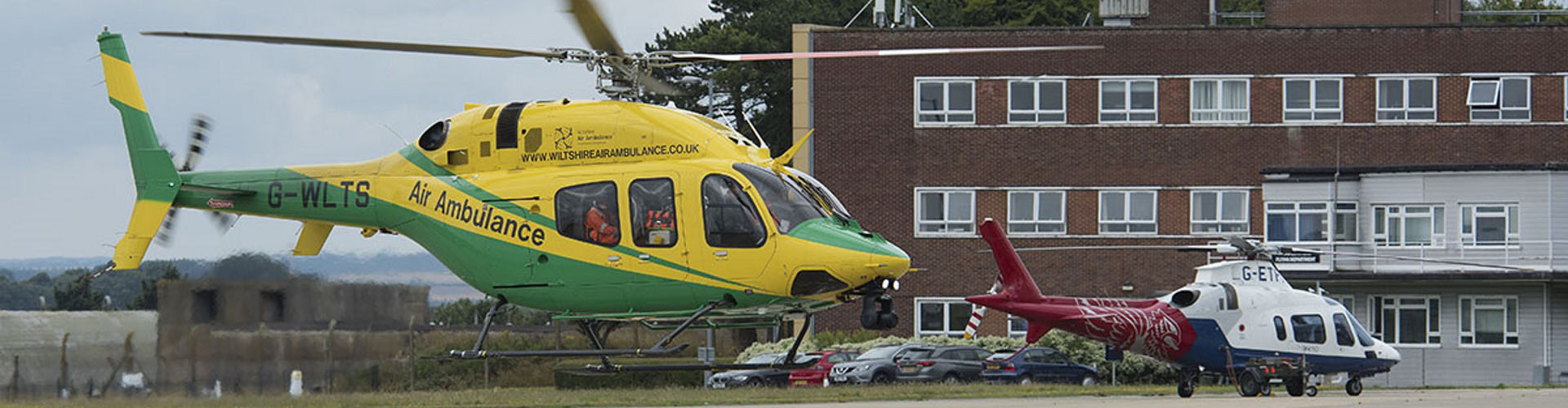 Air Ambulance landing at Boscombe Down