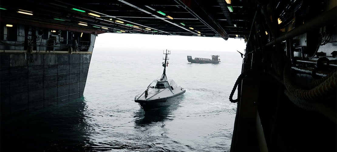 Autonomous vessel entering ship