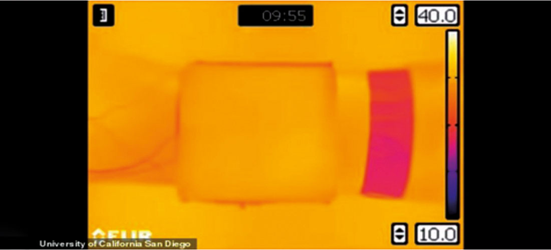 New Wearable Device - thermal image showing device shielding user from heat-detecting sensors