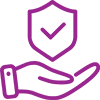 Hand holding shield icon