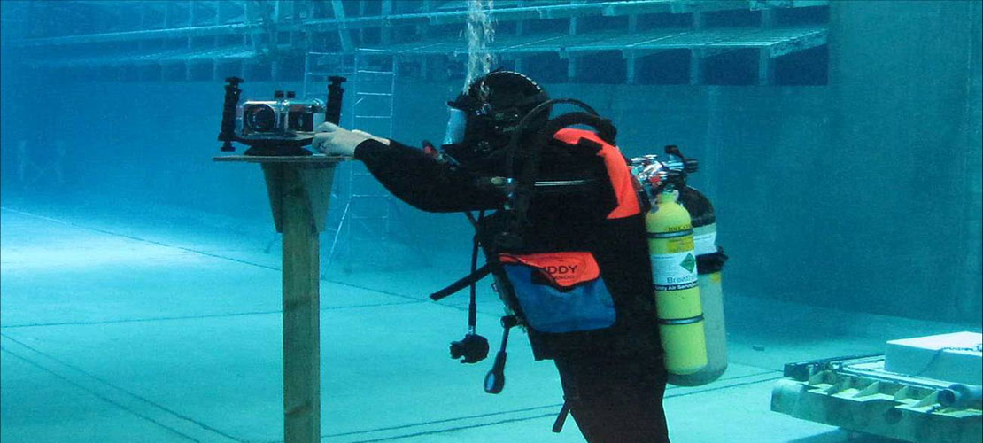 Diver in Ocean Basin