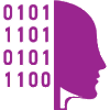 Cyber head with numbers icon