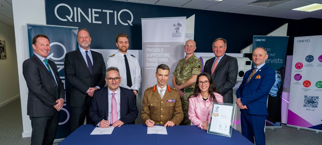 Armed Forces Covenant co-signed by Chief Executive of QinetiQ UK Defence Sector, and the British Army Commander Regional Forces
