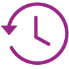 Clock with backwards arrow icon