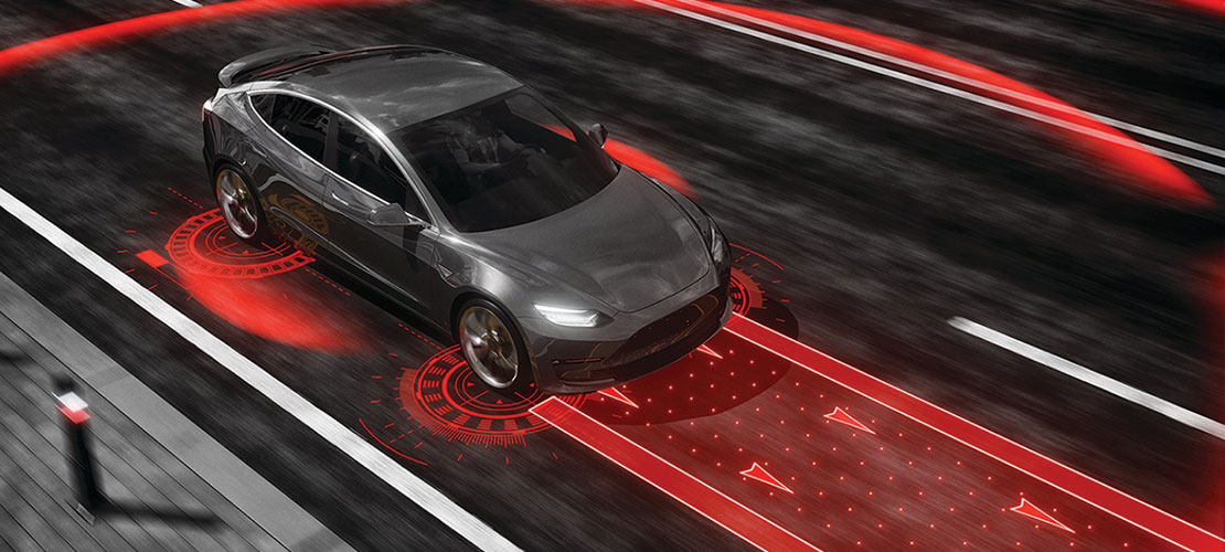New LIDAR sensor - graphical representation of vehicle using LIDAR sensors on the road