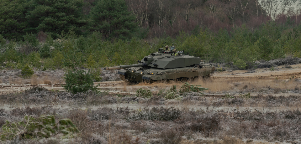 Tank driving at Hurn Proving Ground
