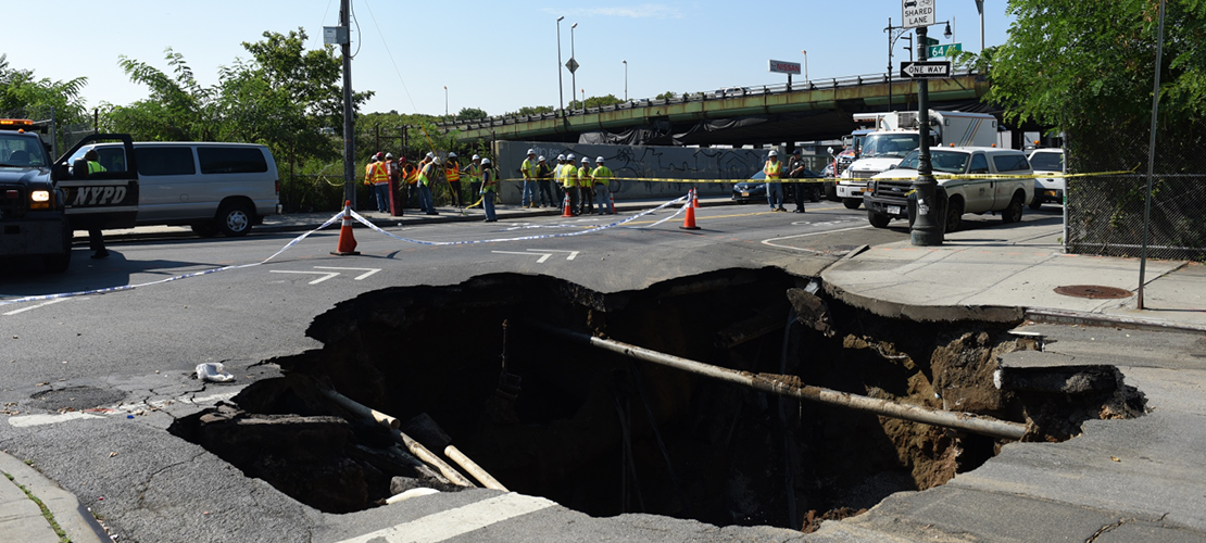 Sinkhole shown from New York - helping engineers see through walls and underground