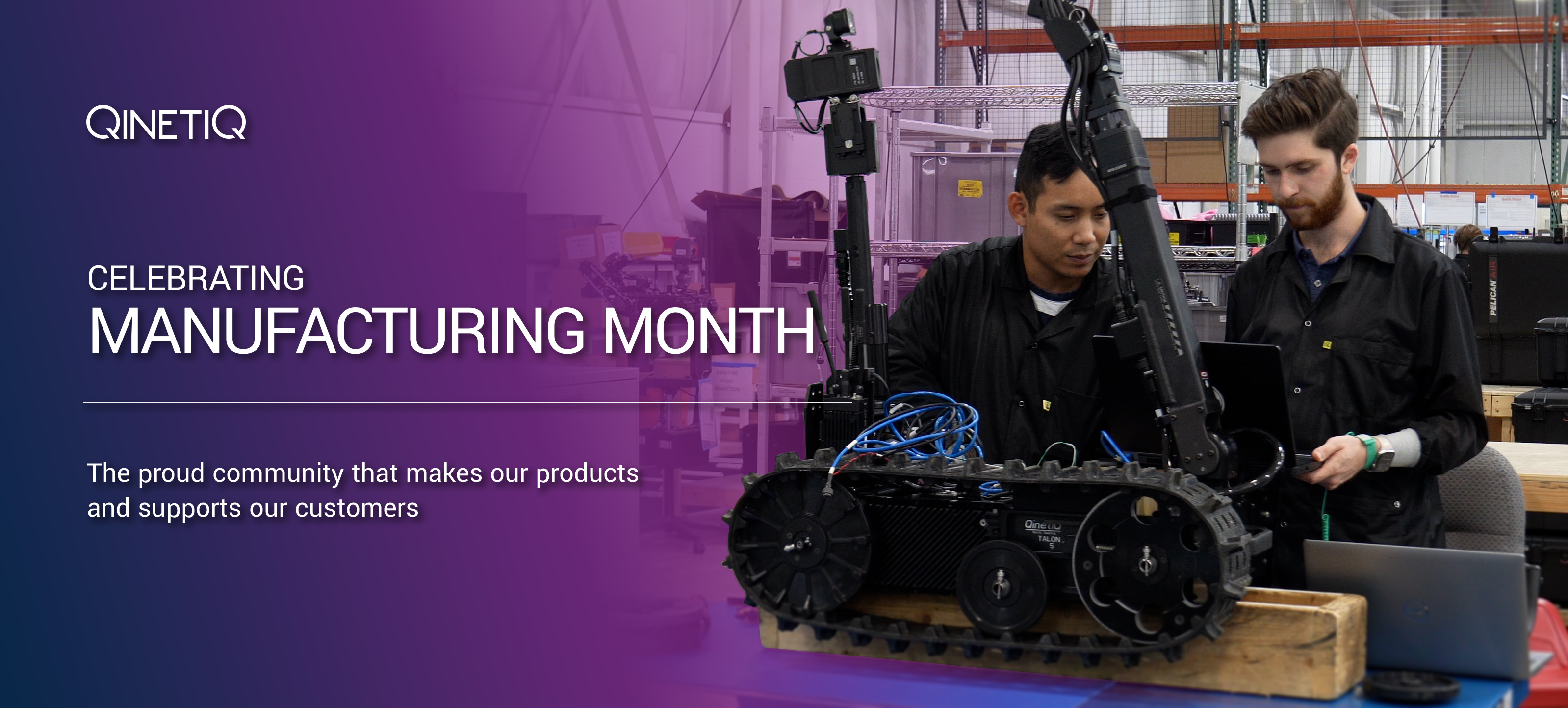 2023 Manufacturing Month Image (Manufactures testing a robot)