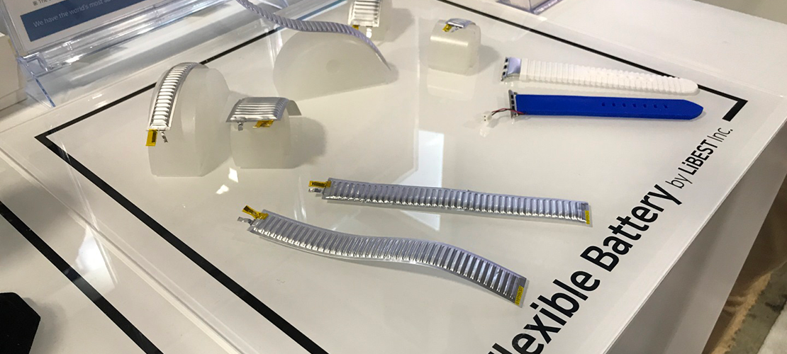 Consumer Electronics Show 2020 image showing flexible, bendable batteries and power sources