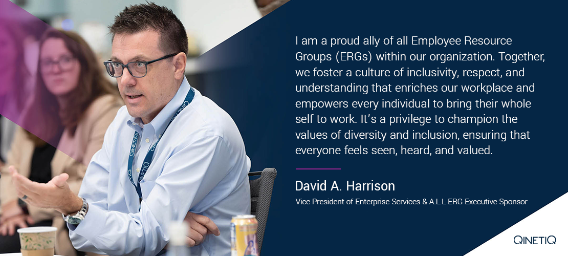 Image and quote of David A. Harrison, Vice President of Enterprise Services